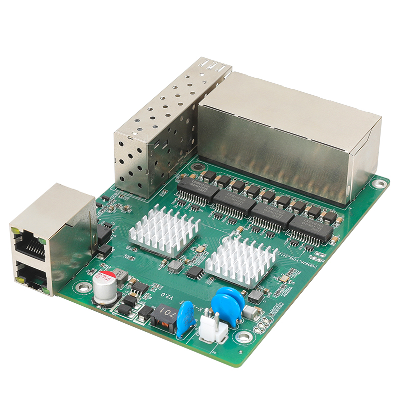 LX-10G2F 两光10电千兆交换机模块主板 物联网智能路灯杆内置专用PCBA板子 8口标准POE供电 双层网口小尺寸